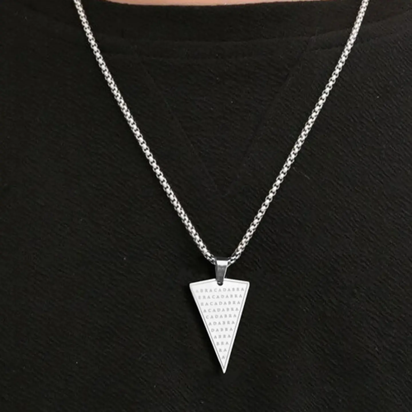 Collar De Acero Para Hombre Y Mujer Dije Abracadabra Magia 17