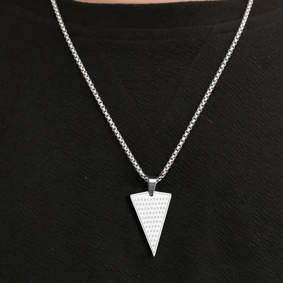 Collar De Acero Para Hombre Y Mujer Dije Abracadabra Magia 17
