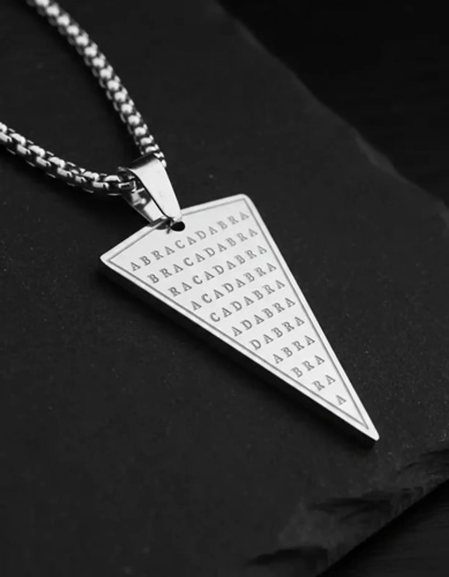 Collar De Acero Para Hombre Y Mujer Dije Abracadabra Magia 18