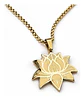 Collar Dorado De Acero Para Hombre Y Mujer Dije Flor De Loto - Miniatura 1
