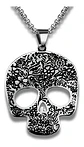 Collar Craneo Calavera Color Plata Acero Inoxidable Mujer - Miniatura 1