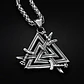 Collar Dije Vikingo Espada Valknut Acero Color Plata Hombre - Miniatura 4