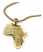 Collar Con Dije Acero Color Oro África Países Hombre Y Mujer - Miniatura 1