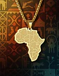 Collar Con Dije Acero Color Oro África Países Hombre Y Mujer - Miniatura 4