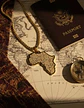 Collar Con Dije Acero Color Oro África Países Hombre Y Mujer - Miniatura 5