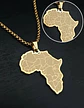 Collar Con Dije Acero Color Oro África Países Hombre Y Mujer - Miniatura 6