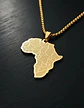 Collar Con Dije Acero Color Oro África Países Hombre Y Mujer - Miniatura 8