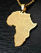 Collar Con Dije Acero Color Oro África Países Hombre Y Mujer - Miniatura 10