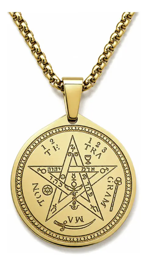 Collar De Acero Para Hombre Mujer Dije Amuleto Tetragrámaton