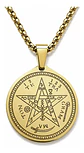 Collar De Acero Para Hombre Mujer Dije Amuleto Tetragrámaton - Miniatura 1