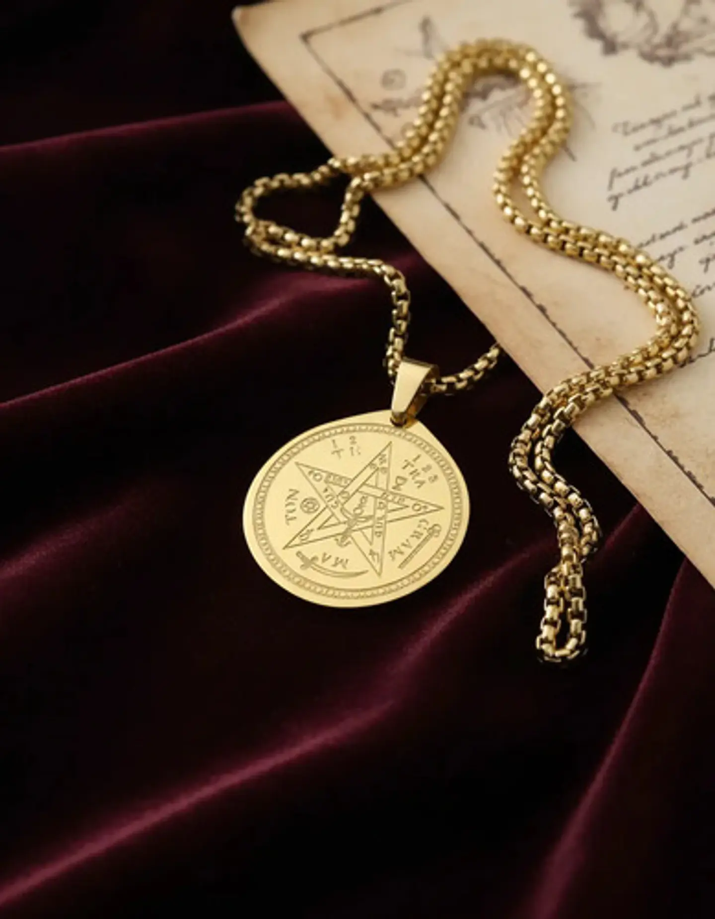 Collar De Acero Para Hombre Mujer Dije Amuleto Tetragrámaton 3