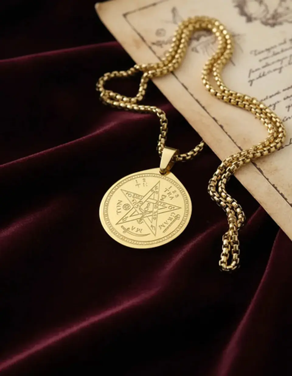 Collar De Acero Para Hombre Mujer Dije Amuleto Tetragrámaton 3