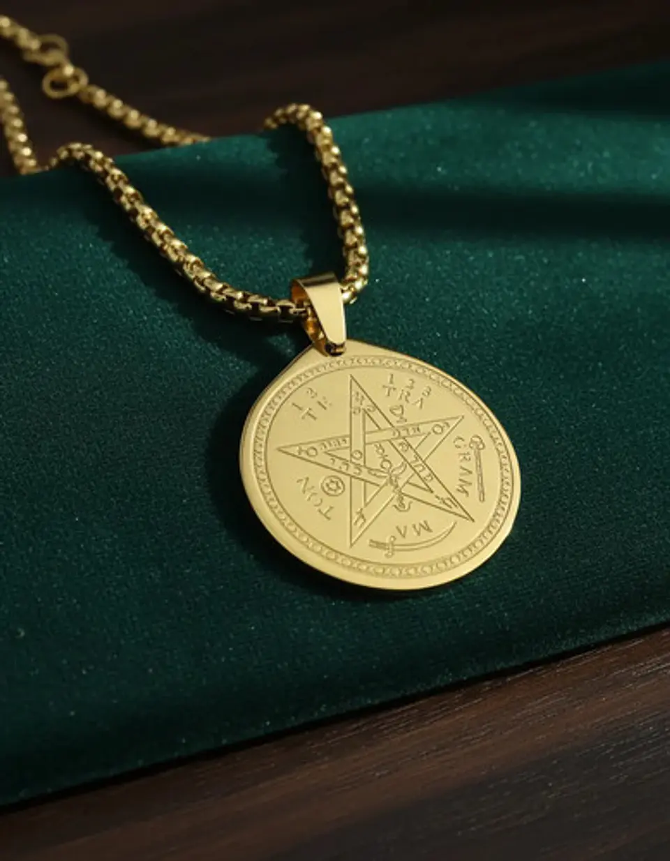 Collar De Acero Para Hombre Mujer Dije Amuleto Tetragrámaton 4
