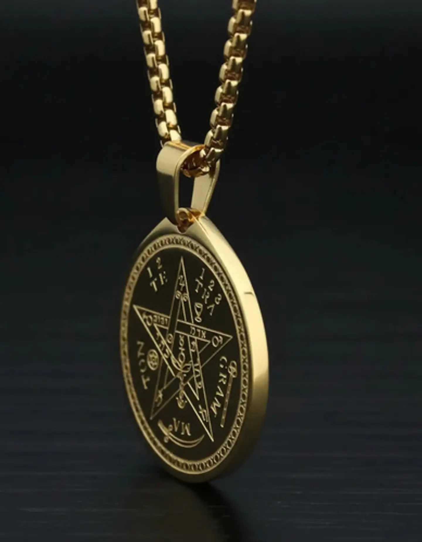 Collar De Acero Para Hombre Mujer Dije Amuleto Tetragrámaton 6