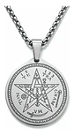 Collar De Acero Para Hombre Mujer Dije Amuleto Tetragrámaton - Miniatura 10