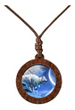 Collar Madera Cristal Lobo Nórdico Vikingo Hombre Y Mujer    - Miniatura 1