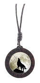 Collar Madera Cristal Lobo Nórdico Vikingo Hombre Y Mujer    - Miniatura 4