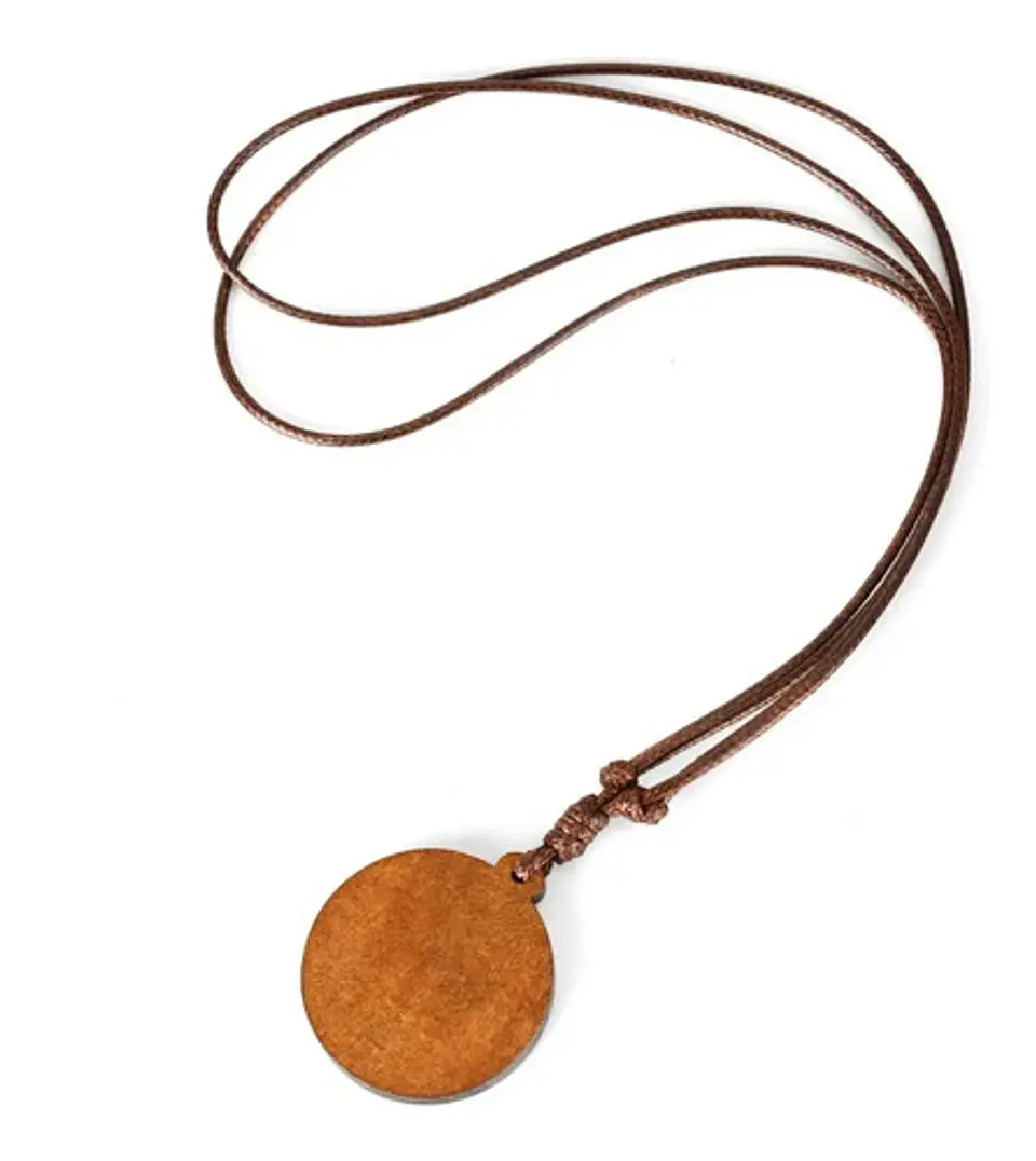 Collar Madera Cristal Lobo Nórdico Vikingo Hombre Y Mujer    6