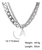 Collar Para Hombre Mujer Con Dije Letras Iniciales De Acero - Miniatura 4