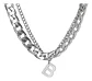 Collar Para Hombre Mujer Con Dije Letras Iniciales De Acero - Miniatura 6