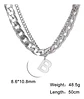 Collar Para Hombre Mujer Con Dije Letras Iniciales De Acero - Miniatura 7