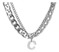 Collar Para Hombre Mujer Con Dije Letras Iniciales De Acero - Miniatura 9
