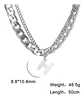Collar Para Hombre Mujer Con Dije Letras Iniciales De Acero - Miniatura 33