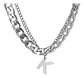 Collar Para Hombre Mujer Con Dije Letras Iniciales De Acero - Miniatura 38