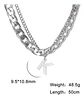 Collar Para Hombre Mujer Con Dije Letras Iniciales De Acero - Miniatura 41
