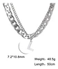 Collar Para Hombre Mujer Con Dije Letras Iniciales De Acero - Miniatura 45