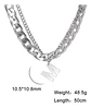 Collar Para Hombre Mujer Con Dije Letras Iniciales De Acero - Miniatura 50