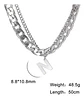 Collar Para Hombre Mujer Con Dije Letras Iniciales De Acero - Miniatura 54