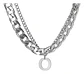 Collar Para Hombre Mujer Con Dije Letras Iniciales De Acero - Miniatura 55