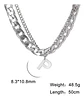 Collar Para Hombre Mujer Con Dije Letras Iniciales De Acero - Miniatura 62