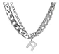 Collar Para Hombre Mujer Con Dije Letras Iniciales De Acero - Miniatura 67