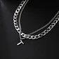Collar Para Hombre Mujer Con Dije Letras Iniciales De Acero - Miniatura 76