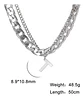 Collar Para Hombre Mujer Con Dije Letras Iniciales De Acero - Miniatura 78