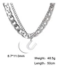 Collar Para Hombre Mujer Con Dije Letras Iniciales De Acero - Miniatura 82