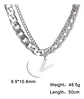 Collar Para Hombre Mujer Con Dije Letras Iniciales De Acero - Miniatura 86