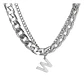 Collar Para Hombre Mujer Con Dije Letras Iniciales De Acero - Miniatura 92