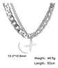 Collar Para Hombre Mujer Con Dije Letras Iniciales De Acero - Miniatura 93