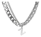 Collar Para Hombre Mujer Con Dije Letras Iniciales De Acero - Miniatura 103