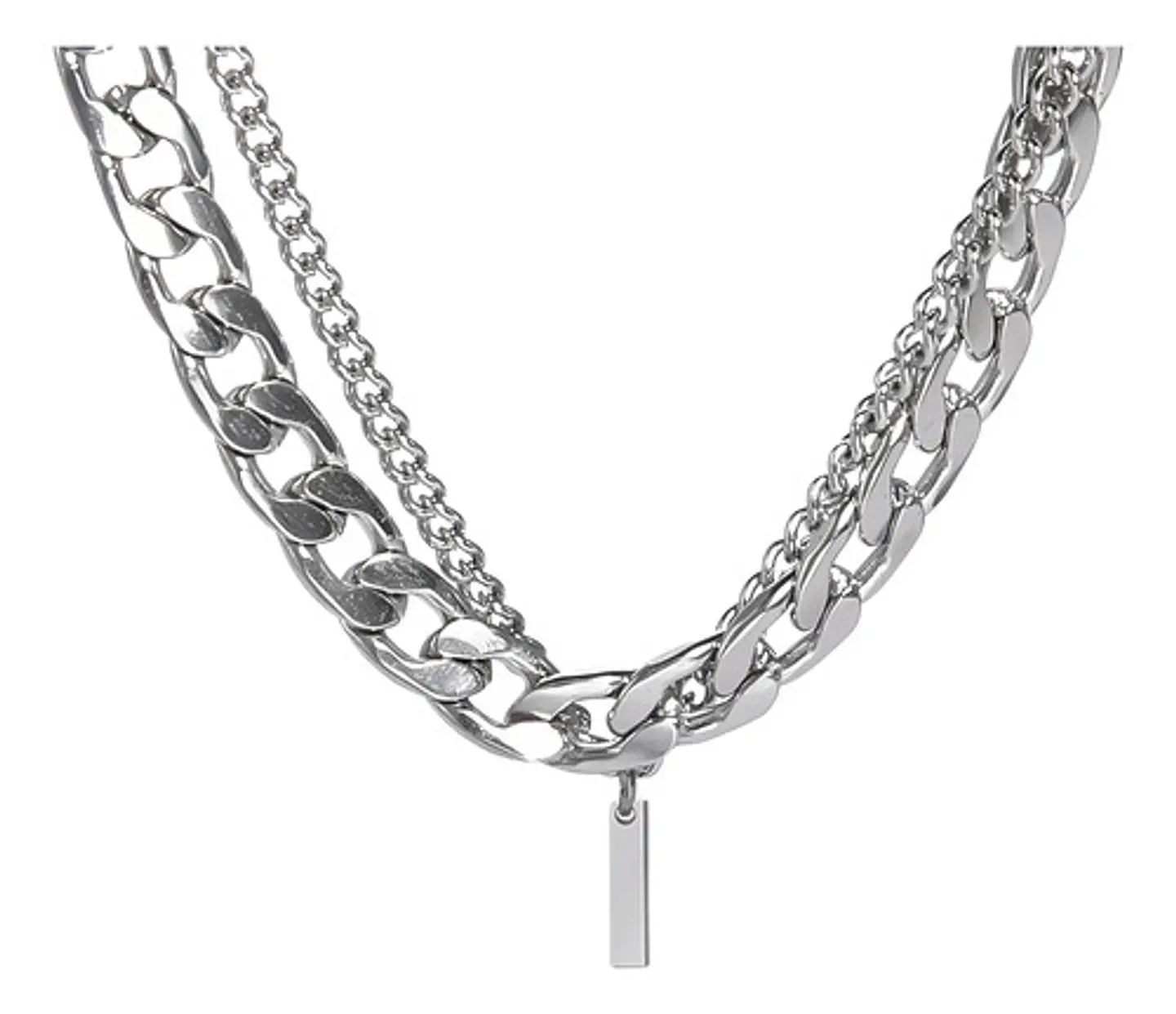 Collar Para Hombre Mujer Con Dije Letras Iniciales De Acero 105