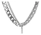 Collar Para Hombre Mujer Con Dije Letras Iniciales De Acero - Miniatura 105