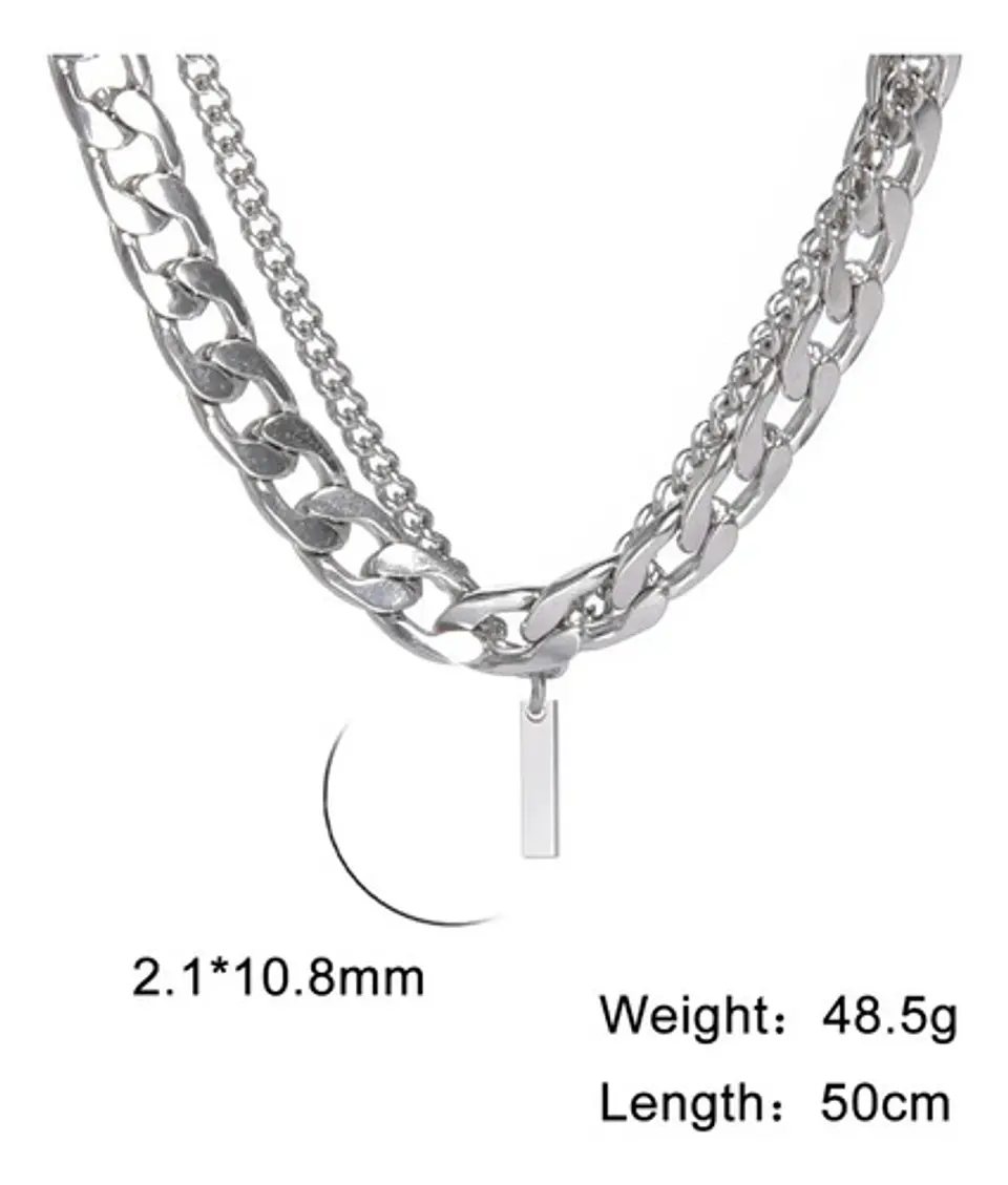 Collar Para Hombre Mujer Con Dije Letras Iniciales De Acero 108