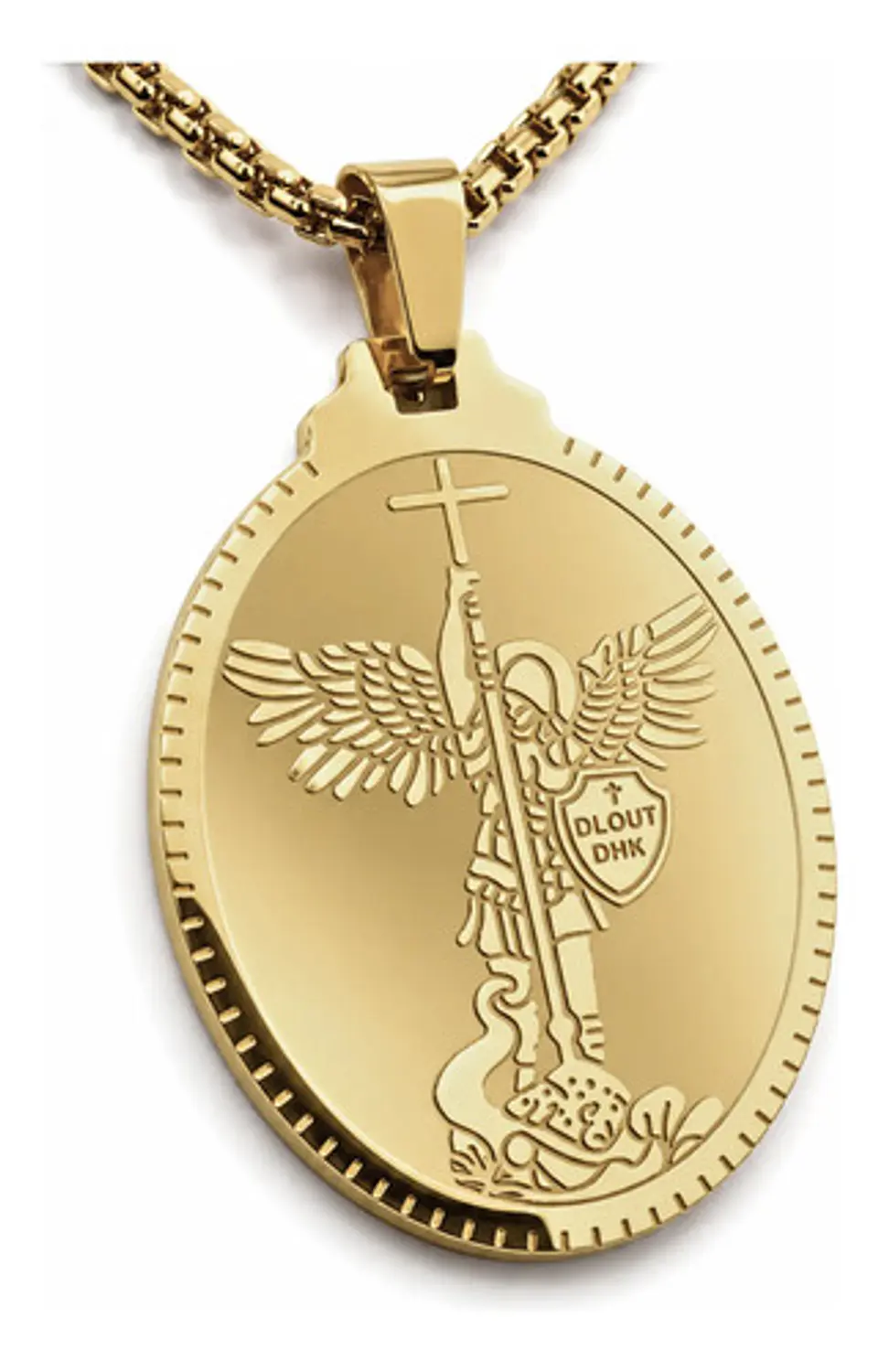 Collar De Acero Para Hombre Y Mujer Dije Arcángel San Miguel 1