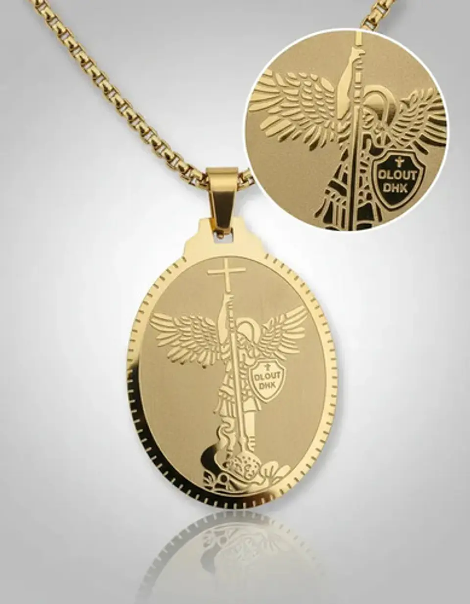 Collar De Acero Para Hombre Y Mujer Dije Arcángel San Miguel 2