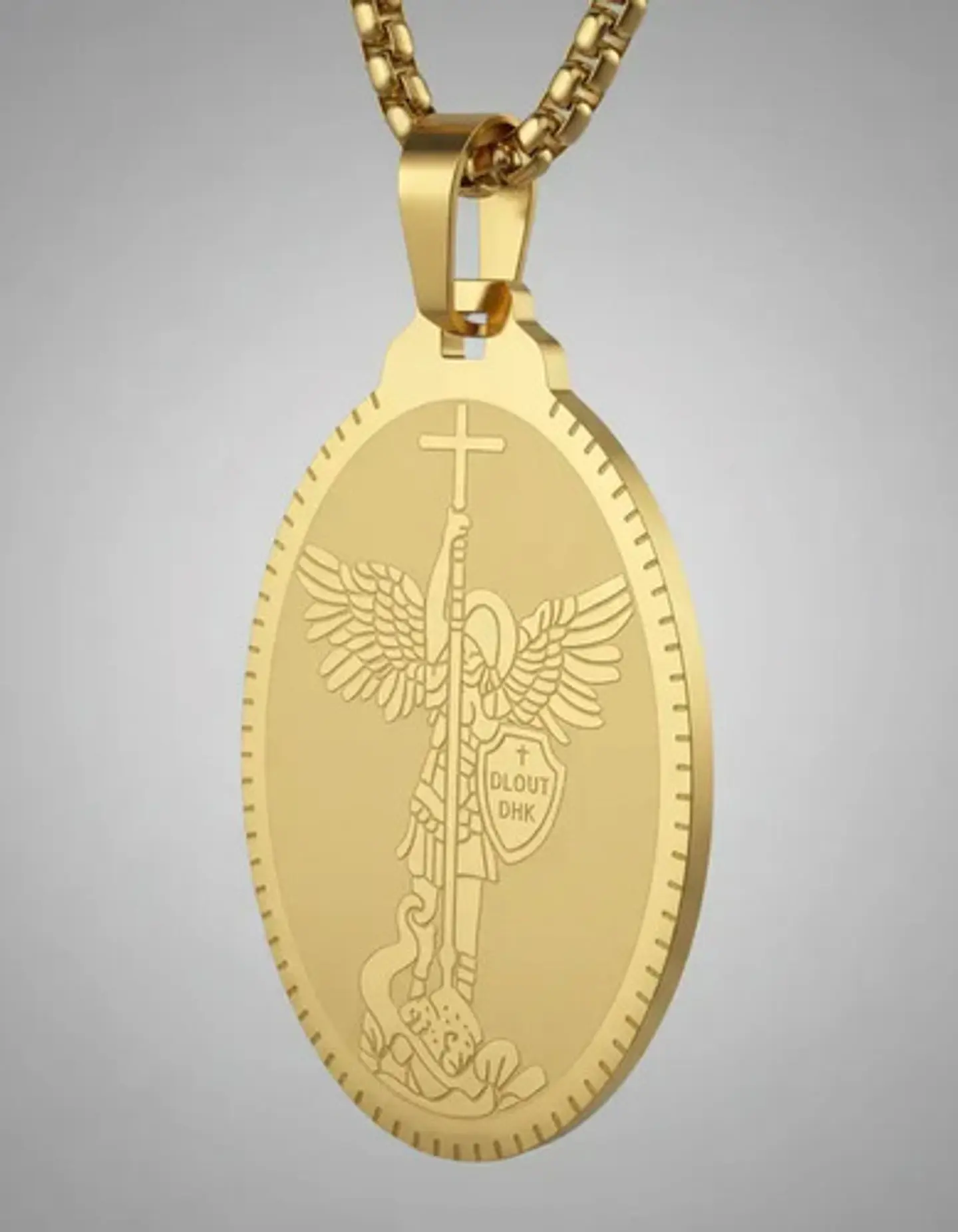 Collar De Acero Para Hombre Y Mujer Dije Arcángel San Miguel 3