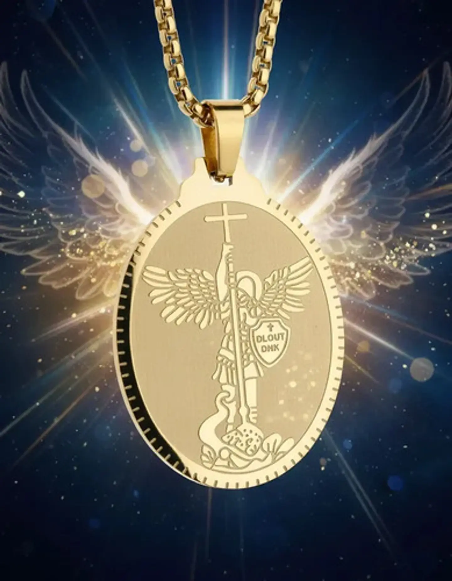 Collar De Acero Para Hombre Y Mujer Dije Arcángel San Miguel 5