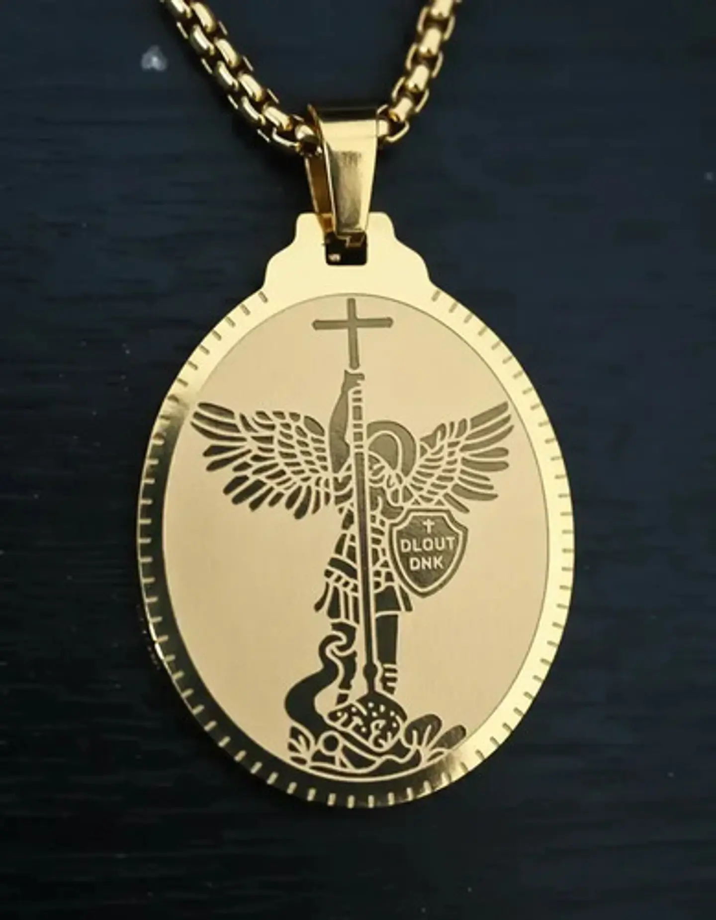 Collar De Acero Para Hombre Y Mujer Dije Arcángel San Miguel 8